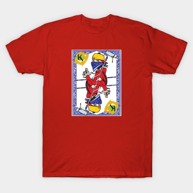 The King Graffiti Playing card T-Shirt by Rob Smid Designs